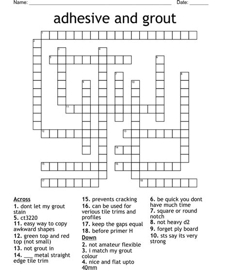 adhesive crossword